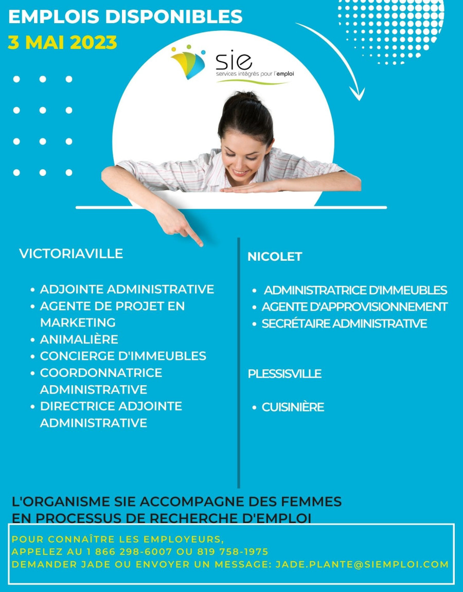 Emplois pour vous ! Ce 3 mai 2023