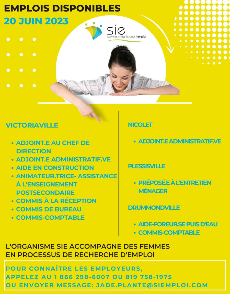 EMPLOIS POUR VOUS ! 20 JUIN 2023