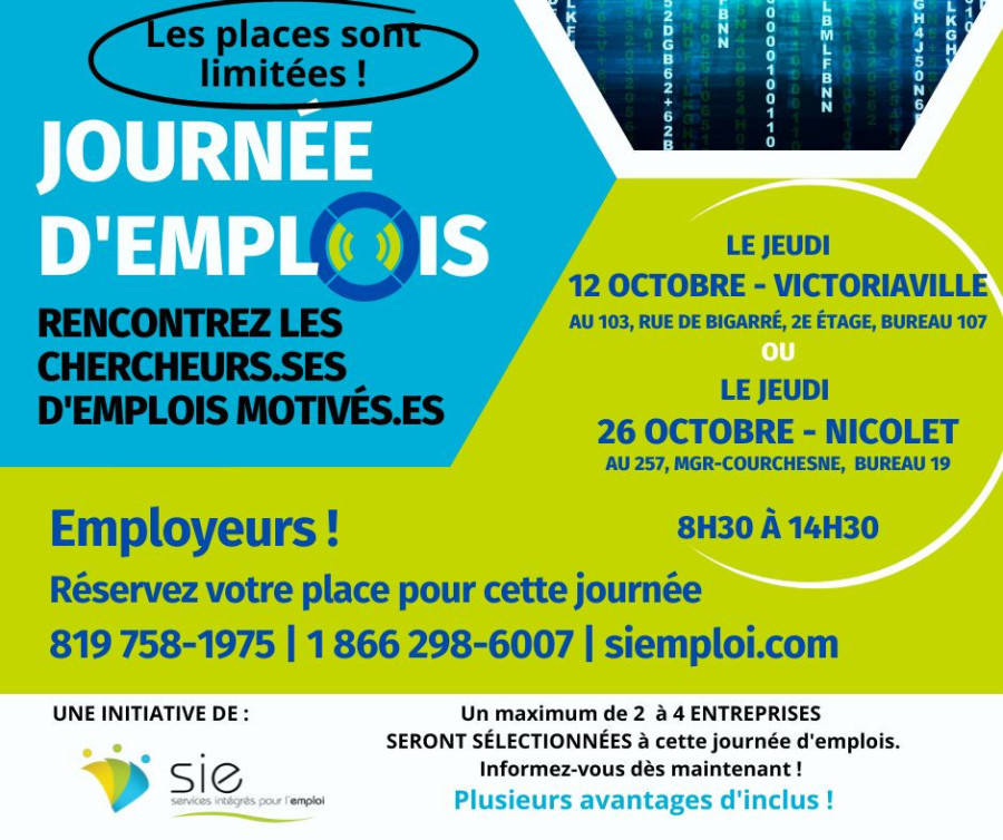 JOURNÉES D'EMPLOIS | LES 12 ET 26 OCTOBRE