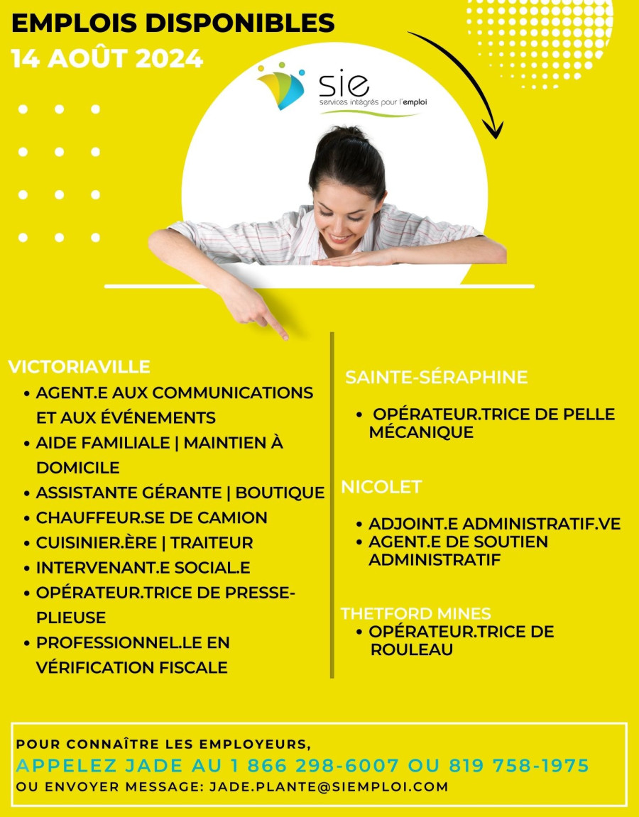 EMPLOIS | 14 AOÛT 2024