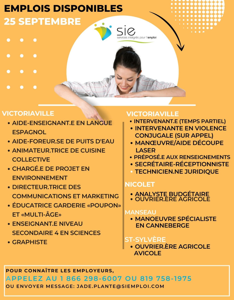 EMPLOIS | 25 SEPTEMBRE 2024