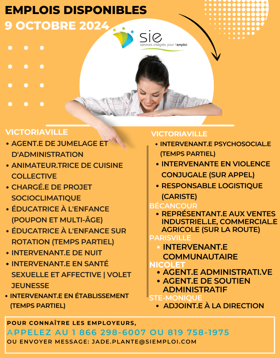 EMPLOIS | 9 OCTOBRE 2024