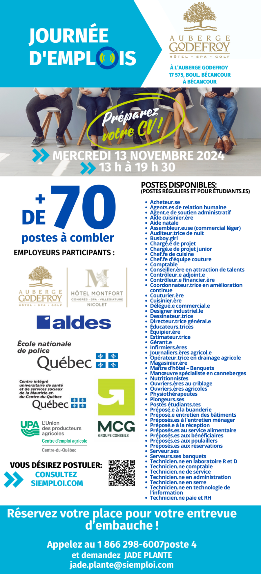 JOURNÉE D'EMPLOIS À BÉCANCOUR | LE 13 NOVEMBRE