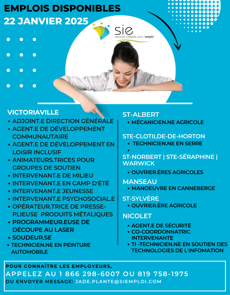 EMPLOIS | 22 JANVIER 2025