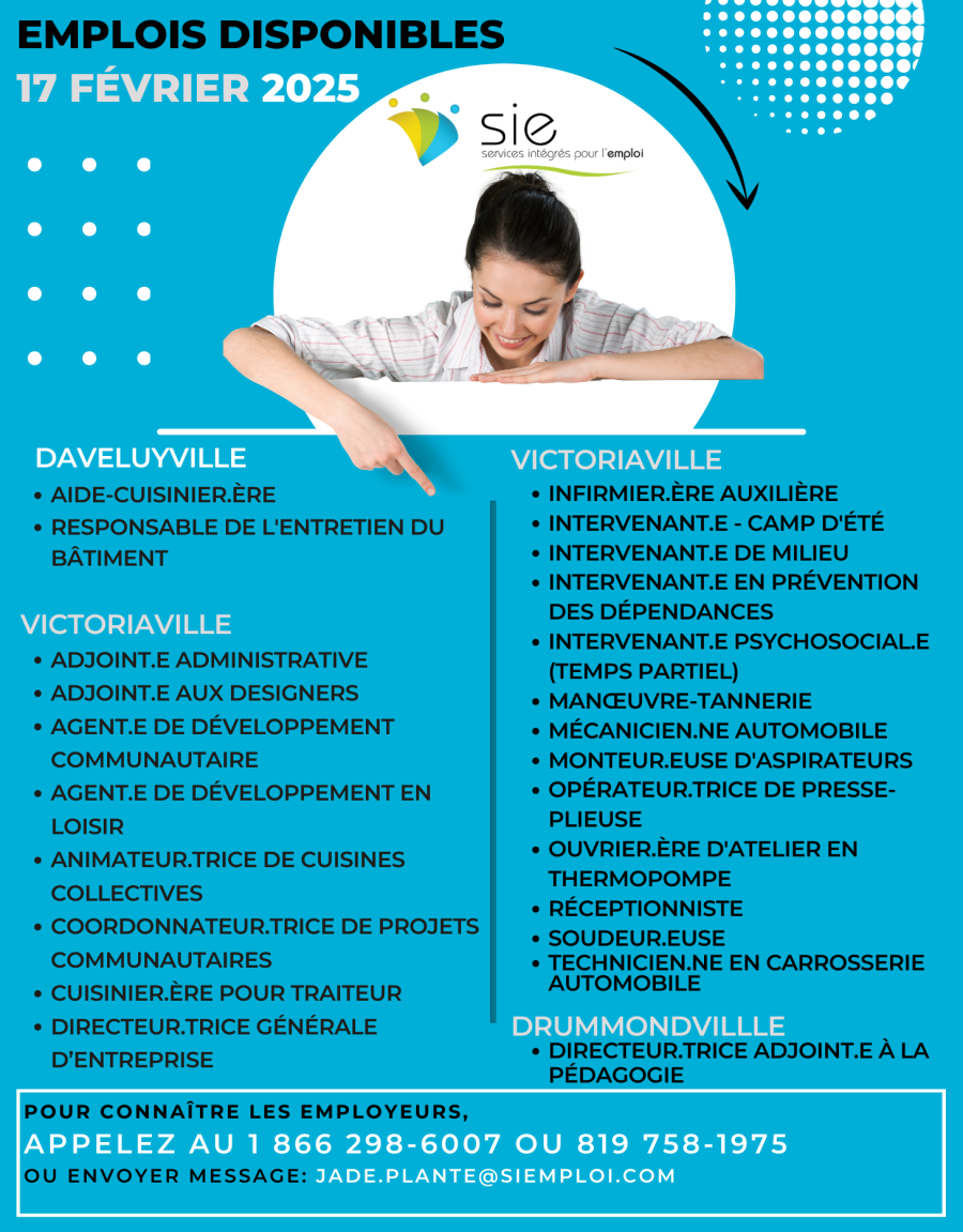 EMPLOIS | 17 FÉVRIER 2025