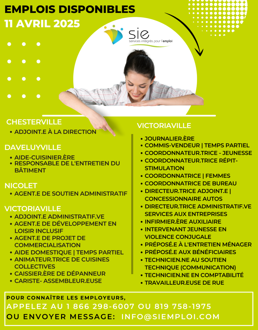 EMPLOIS | 11 AVRIL 2025