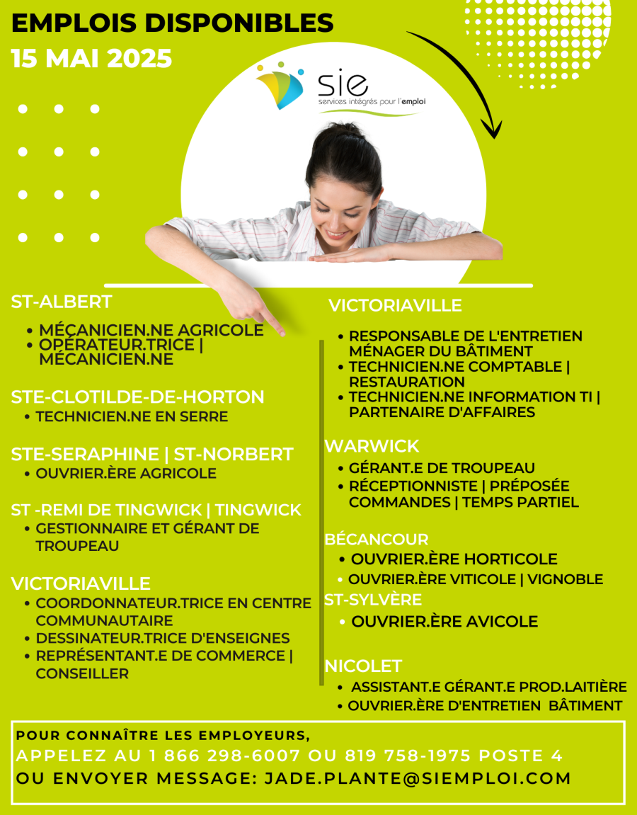 EMPLOIS | 15 MAI 2025