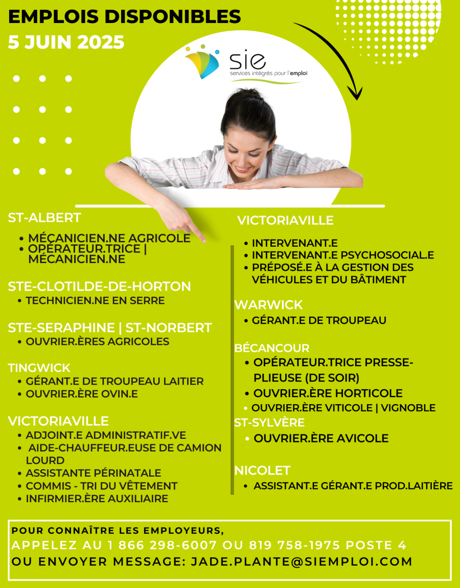 EMPLOIS | 5 JUIN 2025