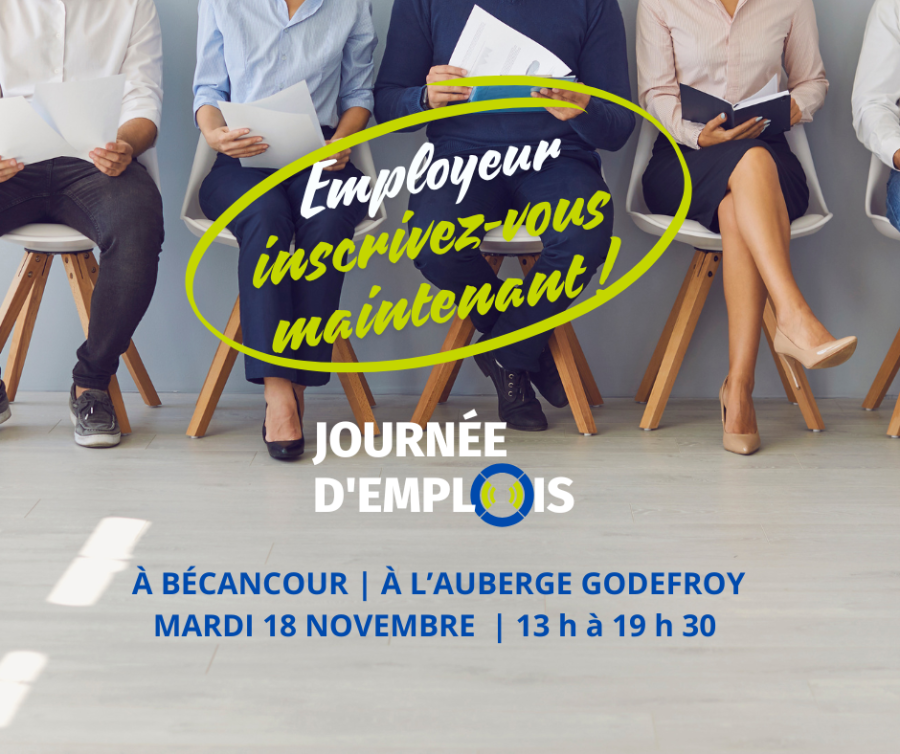 EMPLOYEURS: INSCRIVEZ-VOUS À CETTE JOURNÉE D'EMPLOIS !