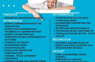 EMPLOIS DISPONIBLES | 1er décembre