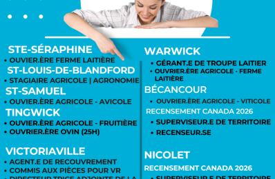 EMPLOIS DISPONIBLES | 12 FÉVRIER 2026