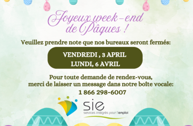 Congés de Pâques!